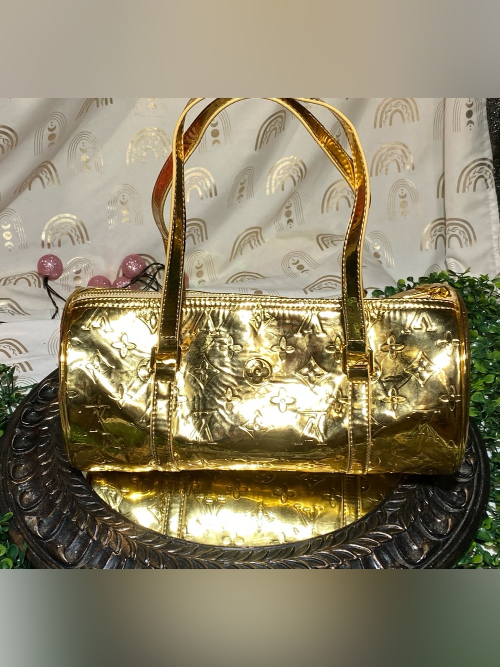 Louis Vuitton Metallic Gold Barrel Hobo Bag